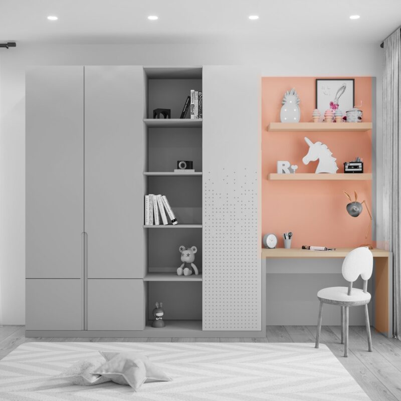 Orbita desk with shelves for girls