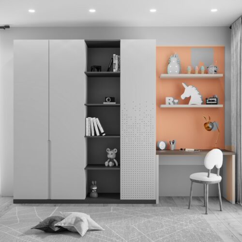 Orbita desk with shelves for girls – Vert colour option