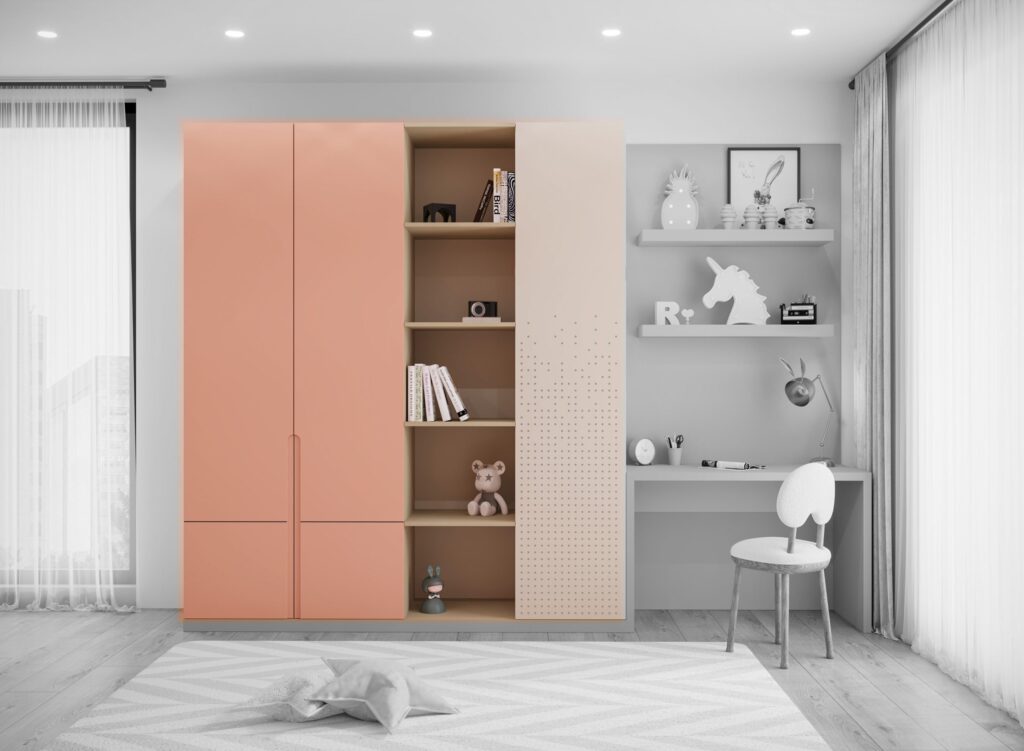 Orbita wardrobe for a girl’s bedroom – Clair colour option