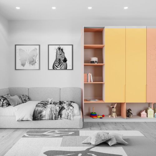 Orbita wardrobe for a girl’s bedroom – Noir colour option