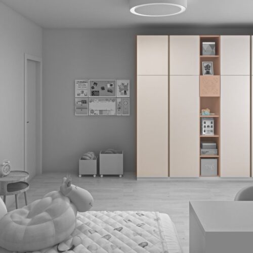 Ornamentica wardrobe for a girl’s bedroom – Clair colour option
