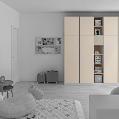 Ornamentica wardrobe for a girl’s bedroom – Noir colour variant