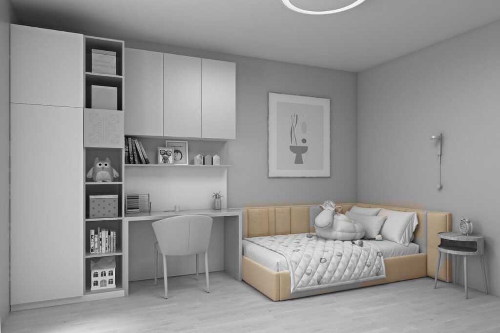 Ornamentica upholstered bed for a girl’s bedroom – Cappuccino colour option