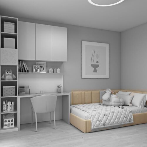 Ornamentica upholstered bed for a girl’s bedroom – Cappuccino colour option