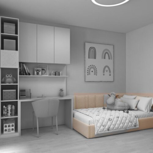 Ornamentica upholstered bed for a girl’s bedroom – Clair colour option