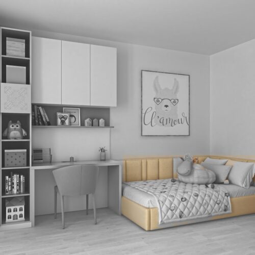 Ornamentica upholstered bed for a girl’s bedroom – Noir colour option