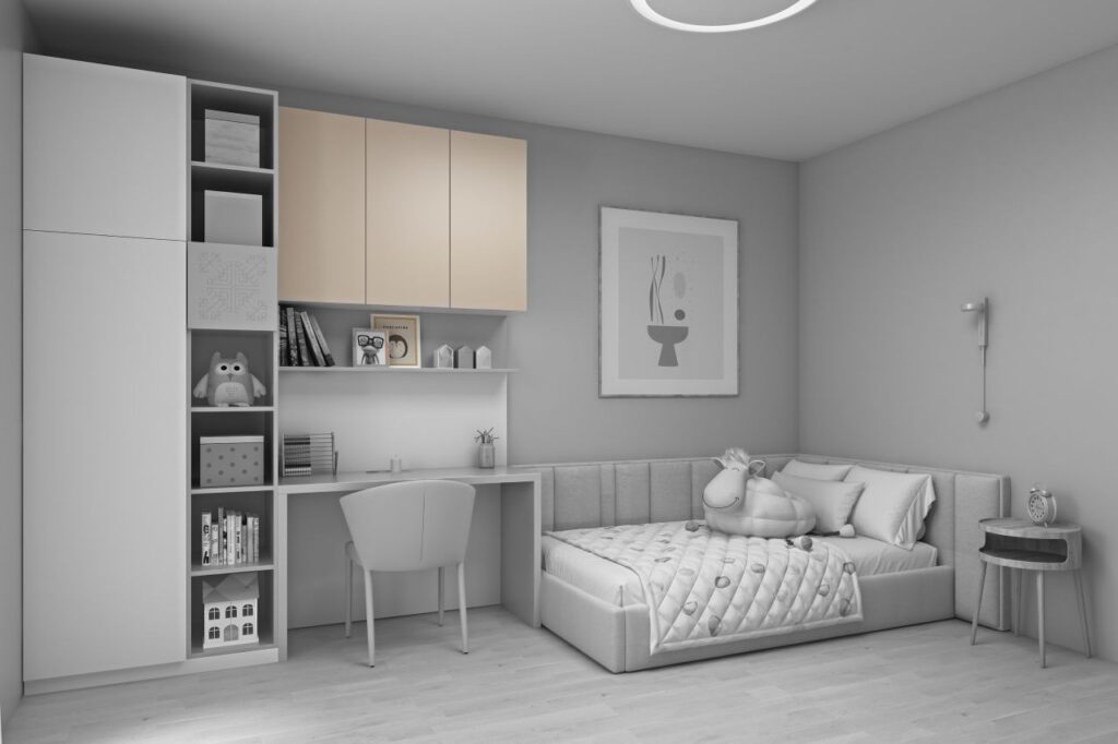 Ornamentica wardrobe for a girl’s bedroom – Cappuccino colour option