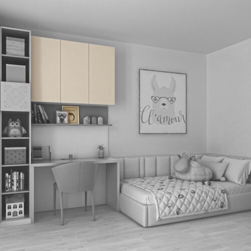 Ornamentica wardrobe for a girl’s bedroom – Noir colour option