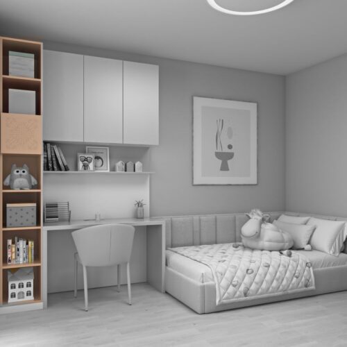 Ornamentica tall wardrobe with open shelving for girls – Cappuccino colour option