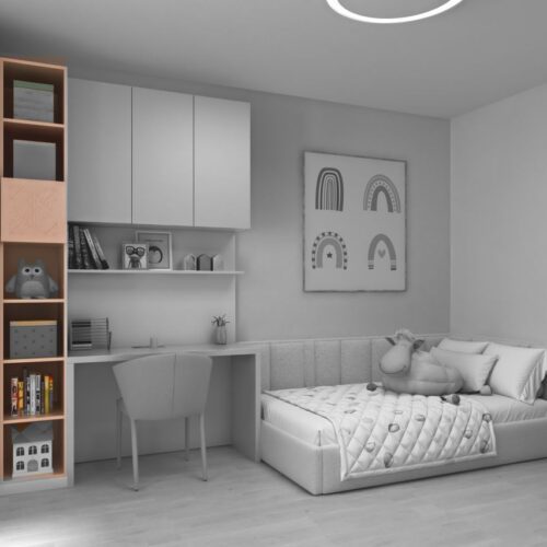 Ornamentica tall wardrobe with open shelving for girls – Clair colour option