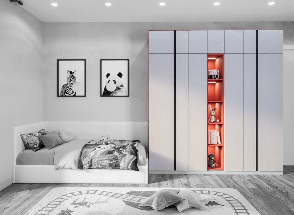 Structura children’s wardrobe for a girl – Indigo colour option