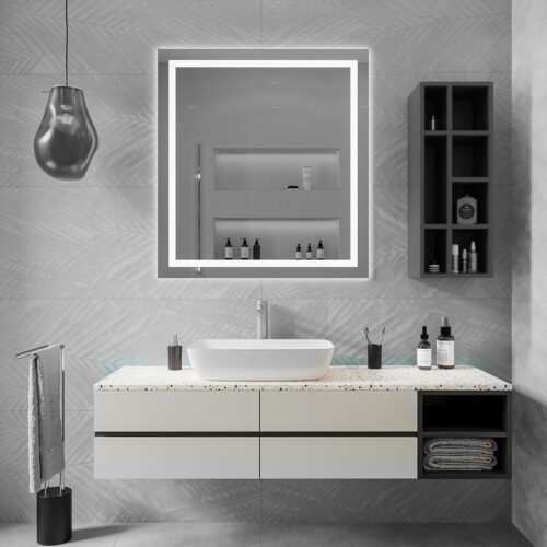 Structura washbasin cabinet – Terracotta colour option